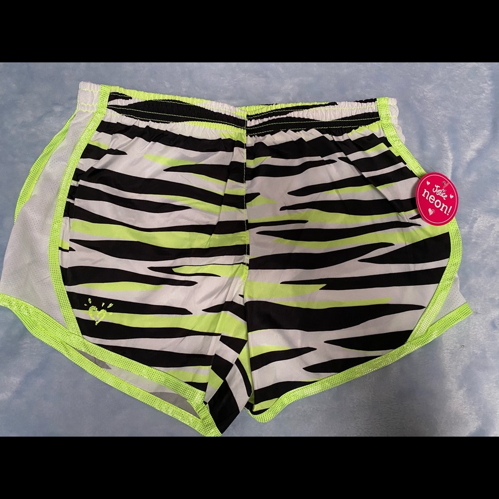 Zebra print neon shorts